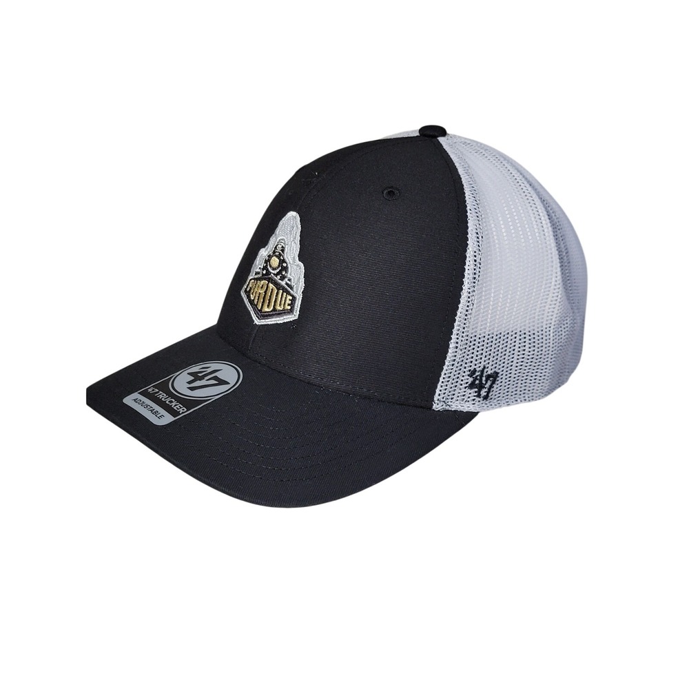 '47 Brand Purdue Boilermakers Trucker Hat Adult Black Snapback Mesh Unisex NEW